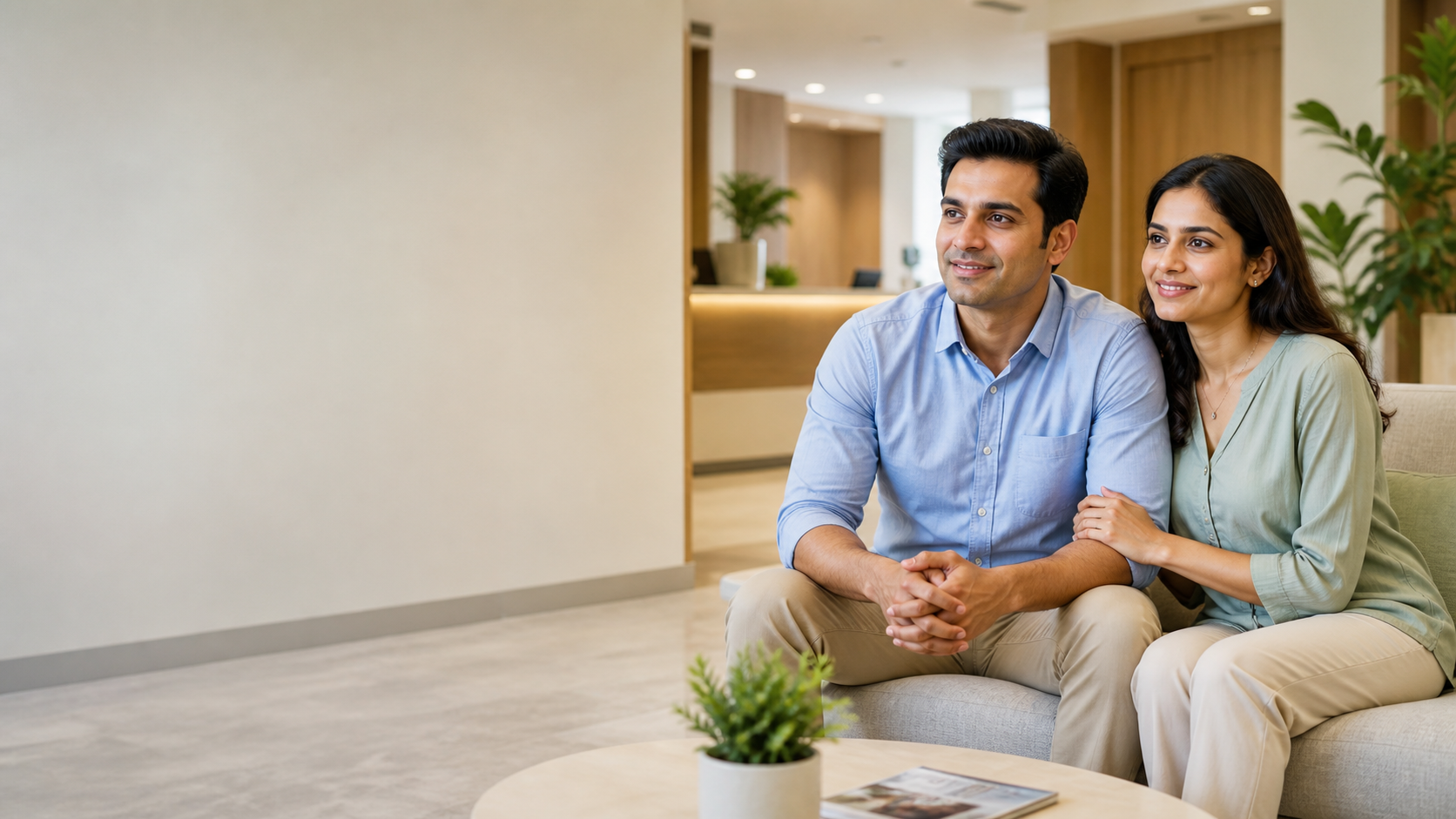 Couple in a modern private clinic consultation